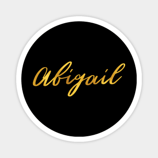 Abigail Name Hand Lettering in Gold Letters Magnet